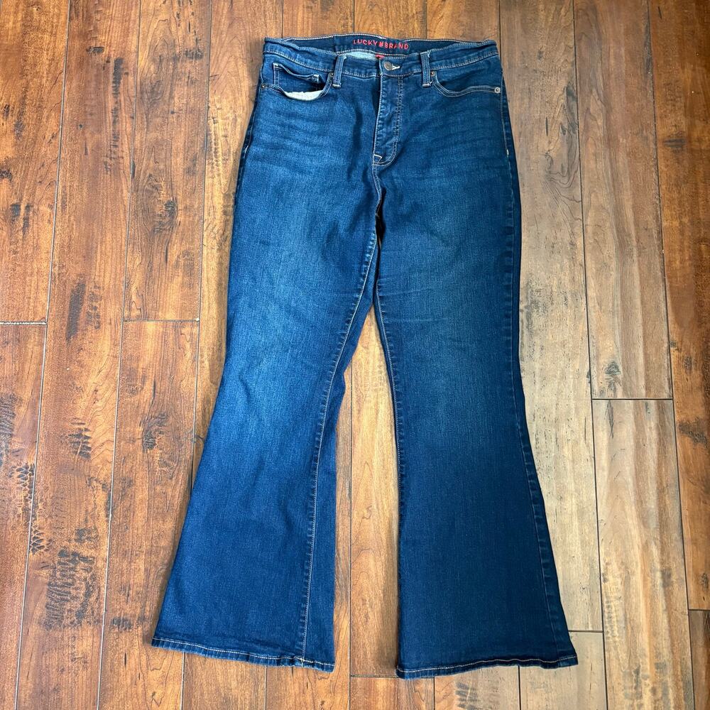 Lucky Brand Stevie Jeans Womens 12/31 Dark Wash High Rise Flare Stretch Denim